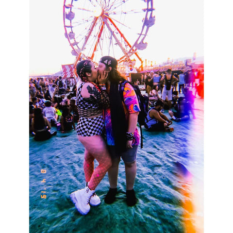 Raver Couple kissing